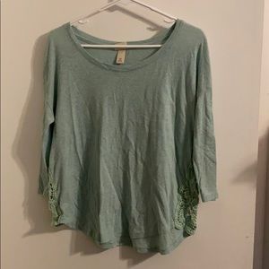 Teal long sleeve blouse